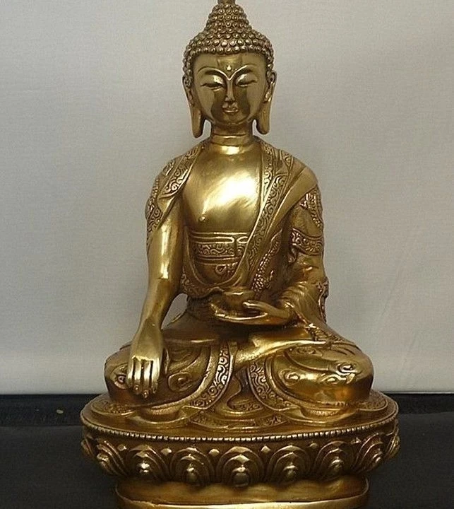 

Тибетская тибетская буддийская Бронзовая статуя Будды Шакьямуни