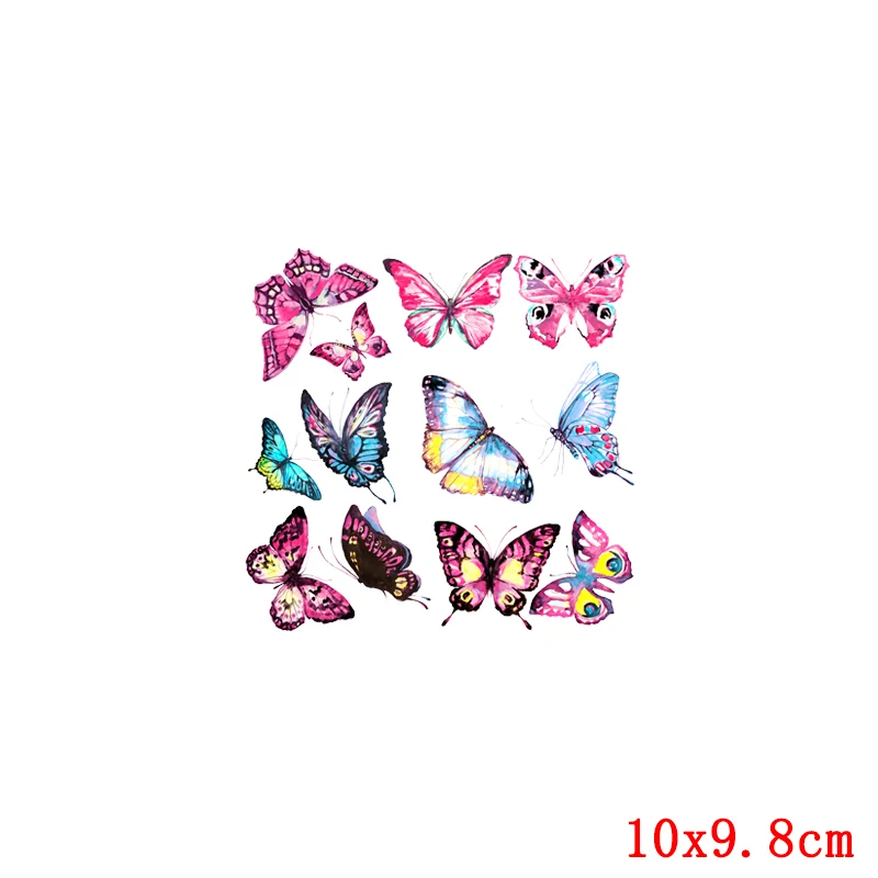 Цветные термонаклейки с бабочками на одежду красивые наклейки для глажки одежды
