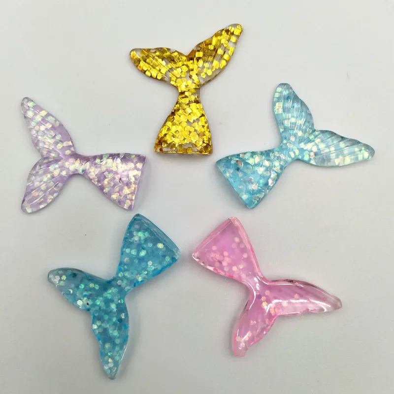 10Pcs Resin Mermaid Fish Tail Decoration Crafts Flatback Cabochon DIY Embellishments For Scrapbooking Accessorie Wedding | Дом и сад