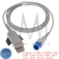 compatible with spo2 sensor of comen c100 c100a c21 c30 c50 c70 c80 nc3 nc5 nc8 nc12 nc19 patient monitor oximetry cable 12pin