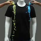 Водонепроницаемая футболка унисекс с защитой от загрязнений, однотонная дышащая футболка с короткими рукавами и круглым вырезом, Быстросохнущий топ с короткими рукавами