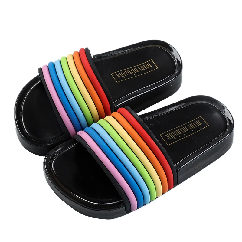 Тапочки с двойной звездой радуги для мальчиков и девочек Обувь принцессы Уличная