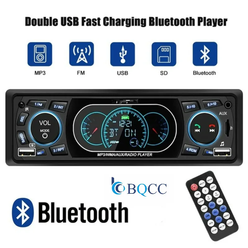 Автомагнитола с дистанционным управлением 1 Din Bluetooth AUX/TF/USB для зарядки