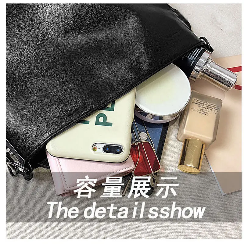 

Small Women Messenger Bags Pu Leather Black Fashion Mini Female Shoulder Bag Ladies Crossbody Bucket Satchel Bags