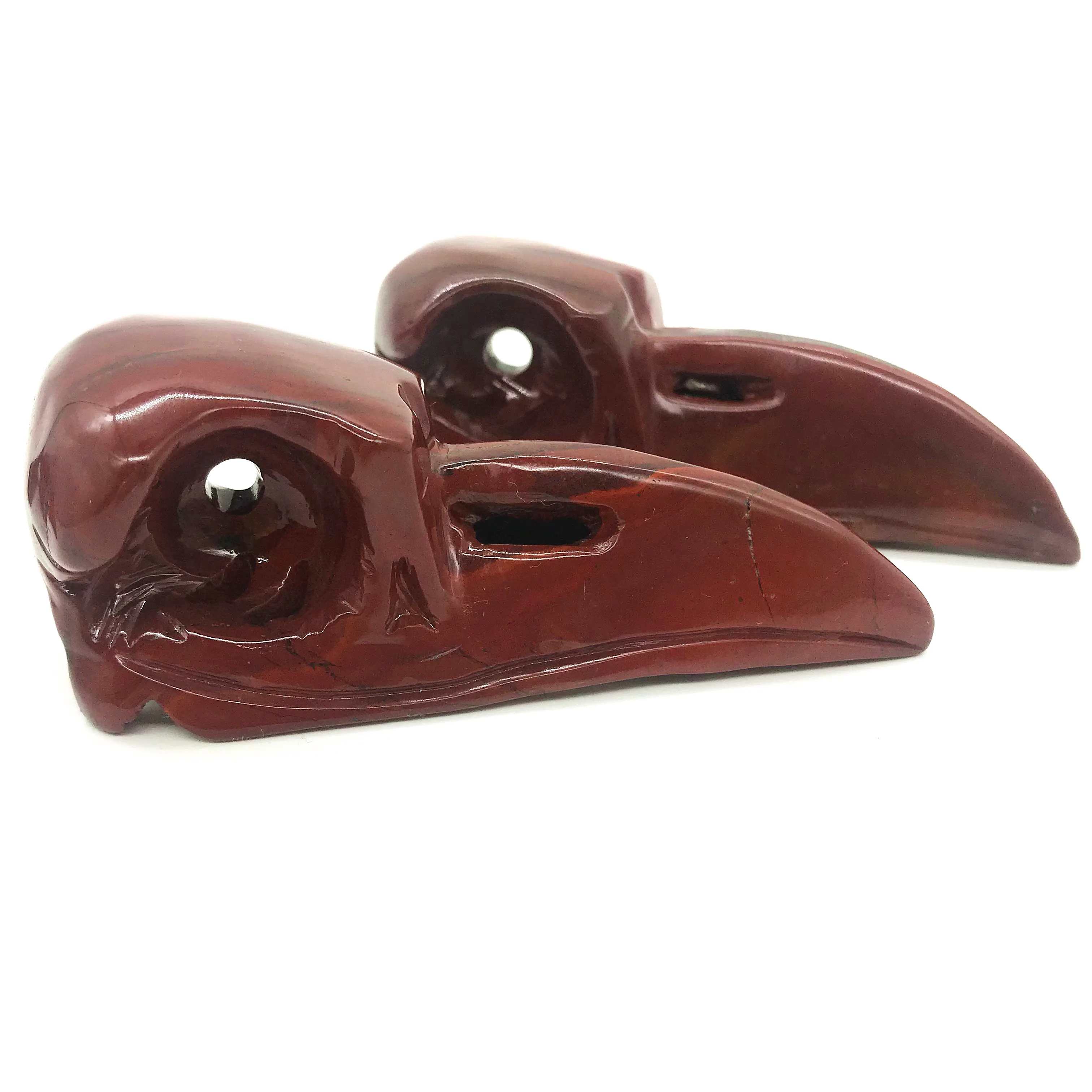 Около 90 г натуральный кристалл животных резной Радужный нефрит Ворон черепа