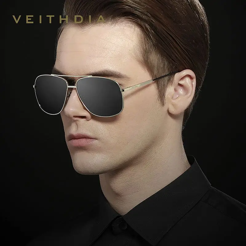 Мужские солнцезащитные очки Veithdia брендовые дизайнерские с поляризационными