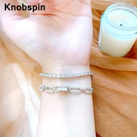 knobspin women and men 100 925 sterling silver chains luxury bracelets for lovers gifts wedding accessories fine jewelry