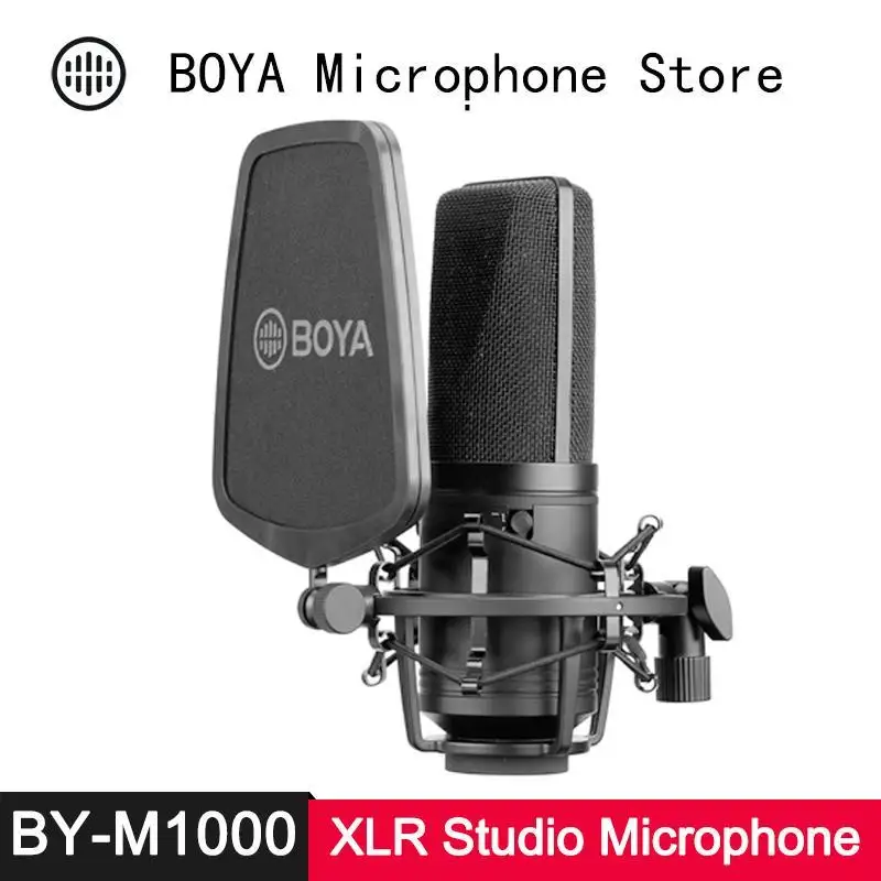 BOYA BY-M1000 конденсаторный микрофон Большая диафрагма 3 Полярных узора для певца