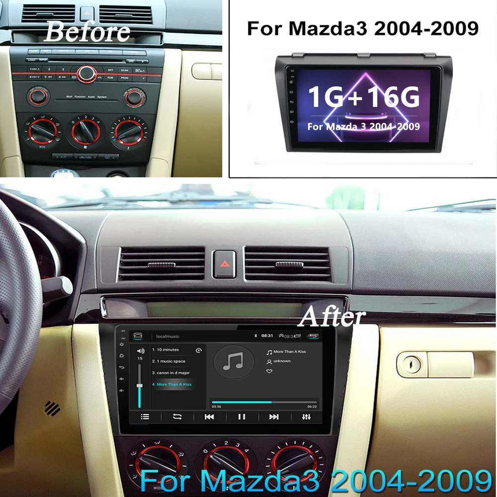 Автомобильный мультимедийный плеер AMPrime android 8 1 Автомагнитола для Mazda 3 2004 2009 GPS