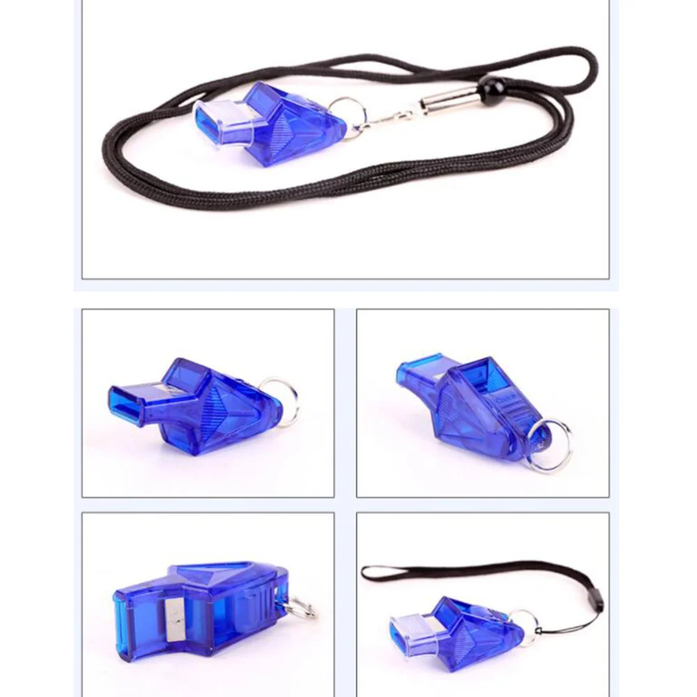 

4 Set Simple Training Whistle Sports Referee Whistle with Lanyard for Kids School Sports Soccer Basketball (Dark Blue)