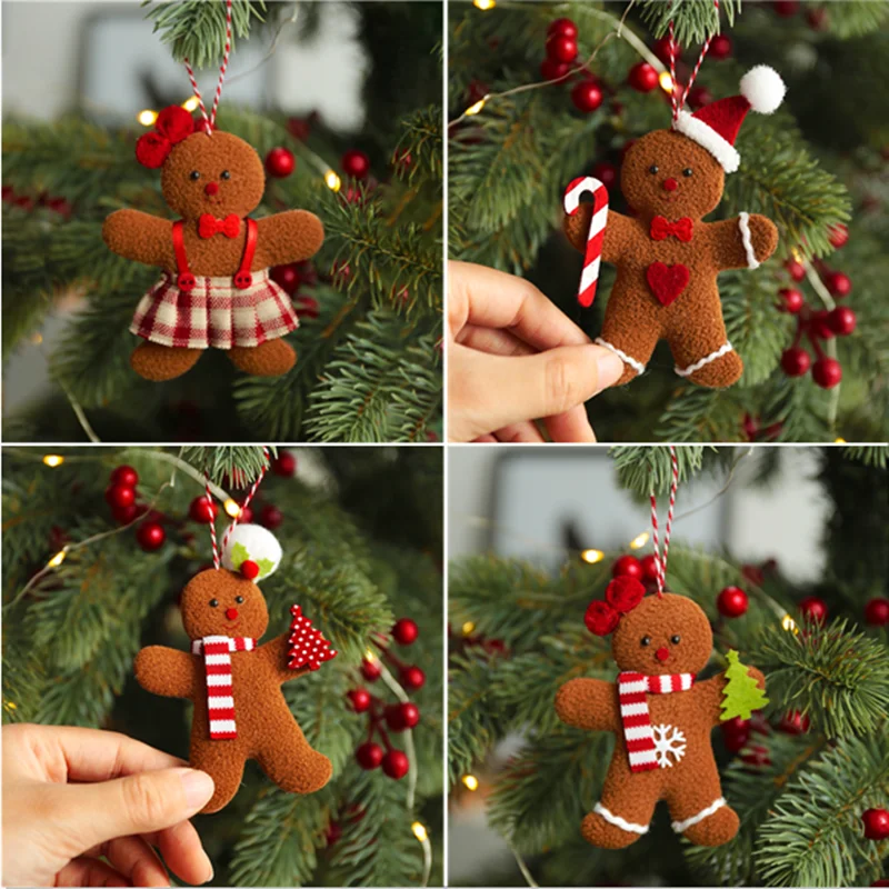 

3Pcs Christmas Tree Decor Gingerbread Man Doll Christmas Decorations for Home Christmas Ornaments Gift New Year 2022 Navidad
