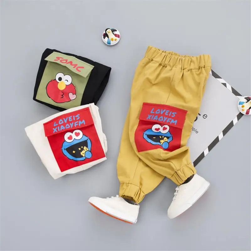 Повседневные длинные штаны для маленьких мальчиков и девочек хлопковые осенние