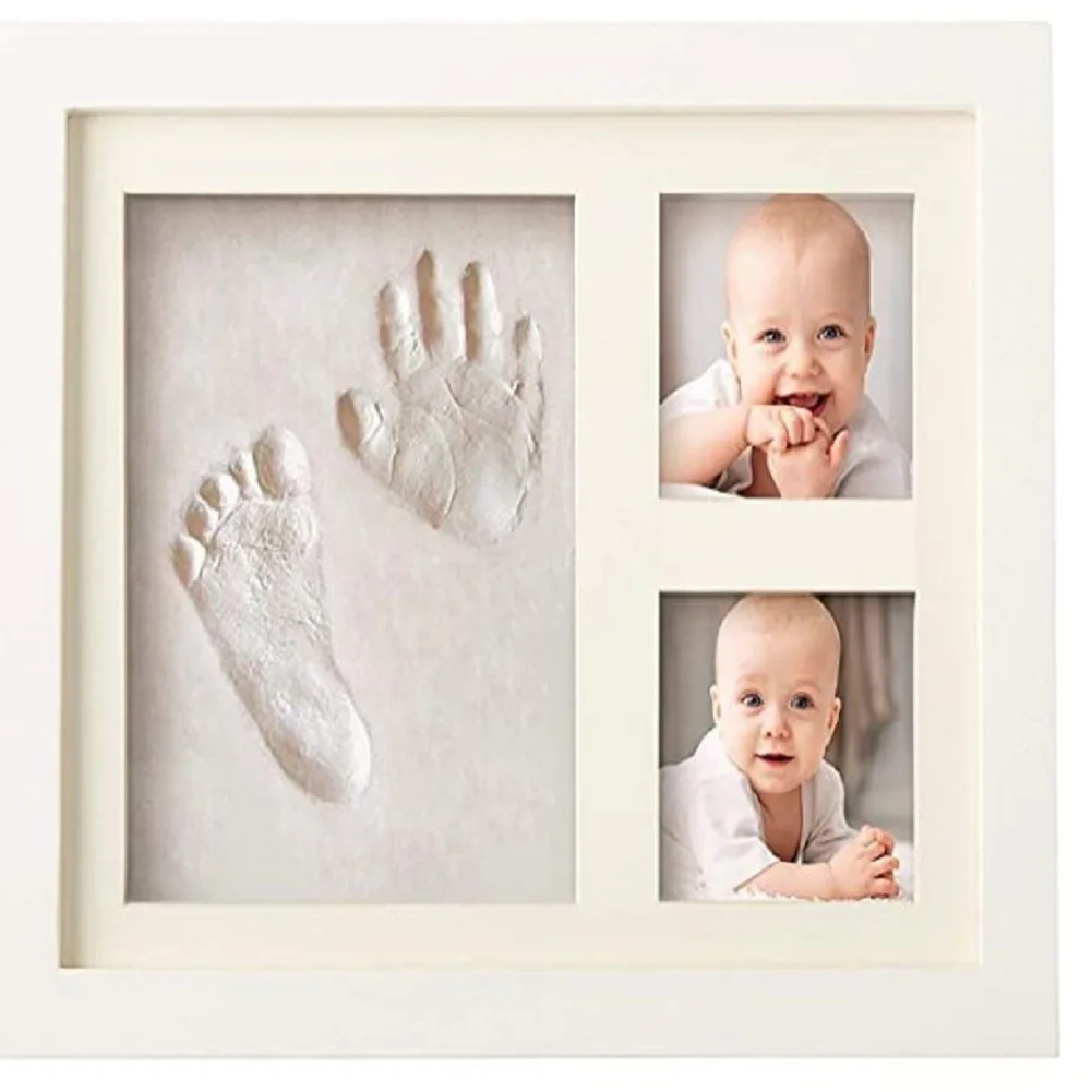 Huellas de mano para beb&eacute; reci&eacute;n nacido, marcos de fotos para reuniones familiares, Impresi&oacute;n de mano colorida, regalos de recuerdo no t&oacute;xicos DIY-0