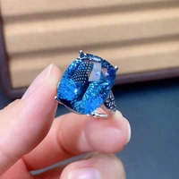 KJJEAXCMY fine jewelry 925 sterling silver inlaid natural blue topaz ring delicate new men ring classic support test