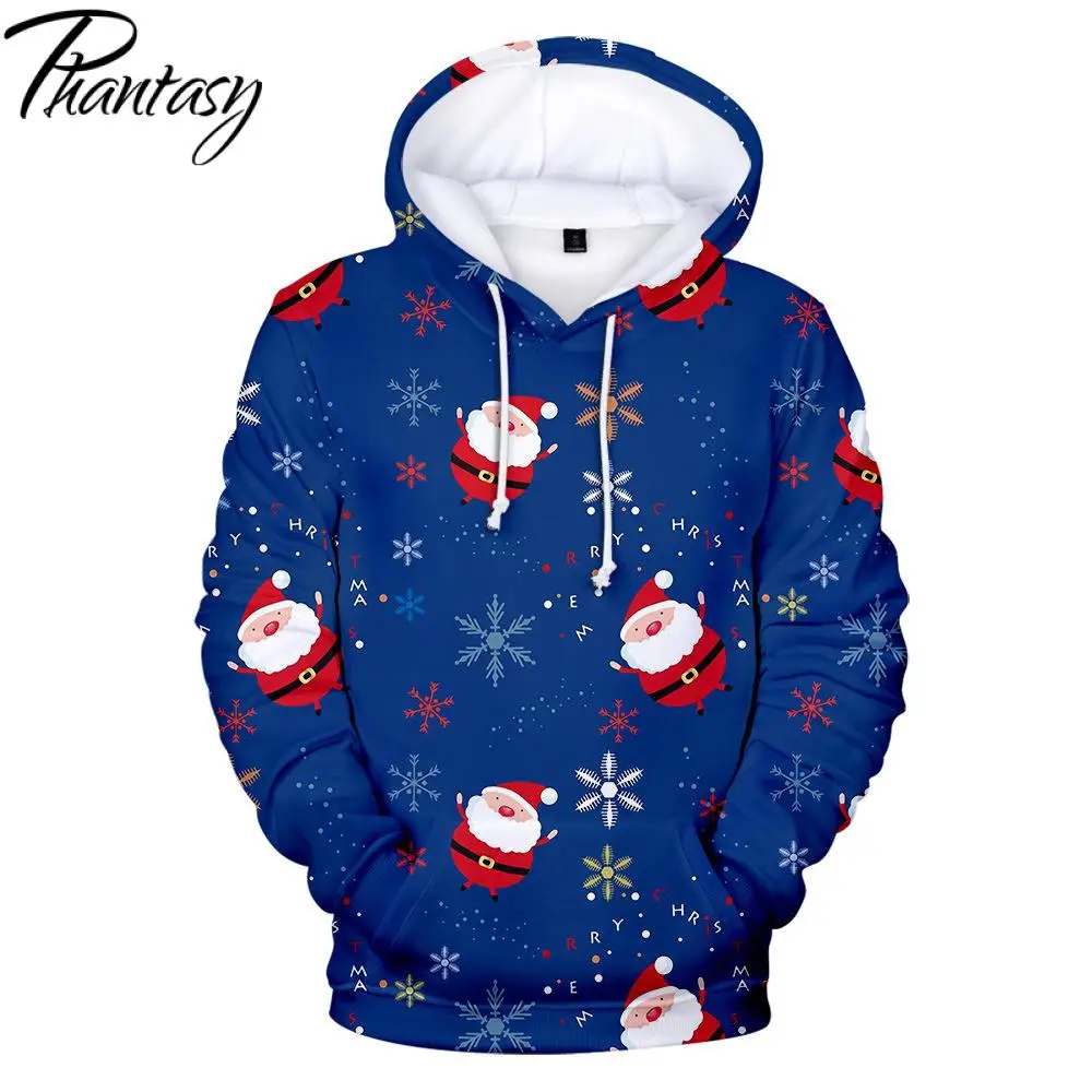 

Phantasy 2022 Ugly Hoodies for Couples Santa Snowman Printed Pullover Sweatshirts Christmas Gifts Streetwear Casual Jerseys Tops