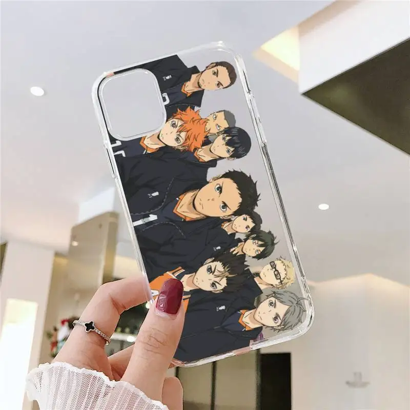 

Haikyuu Hinata attacks anime Phone Case Transparent soft For iphone 5 5s 5c se 6 6s 7 8 11 12 plus mini x xs xr pro max
