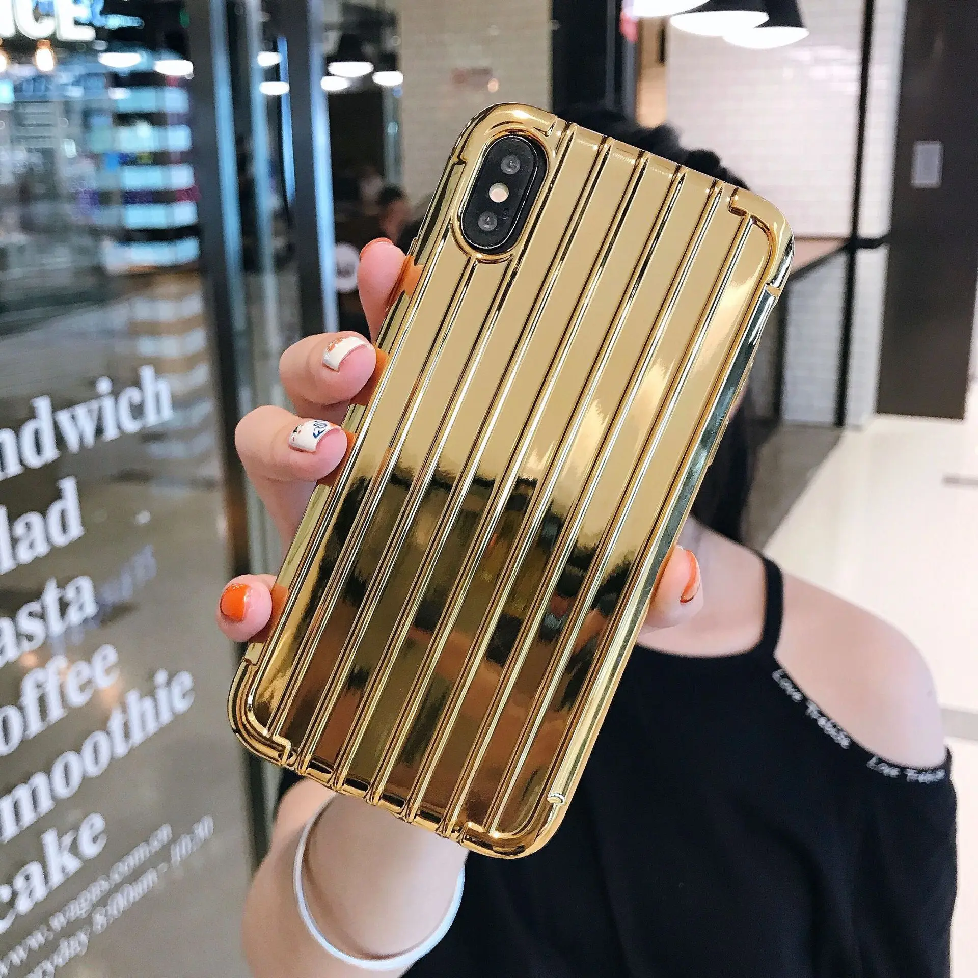 Розовый золотой костюм чехол для телефона iPhone 11 Pro Max X XS MAX Мягкий ТПУ XR 8 7 Plus