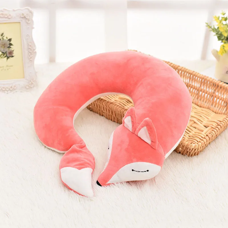 

Lovely Fox Animal Cotton Plush U Shape Neck Pillow Travel Car Home Pillow Nap Cartoon U Shape Pillow for Flight Plane Travel