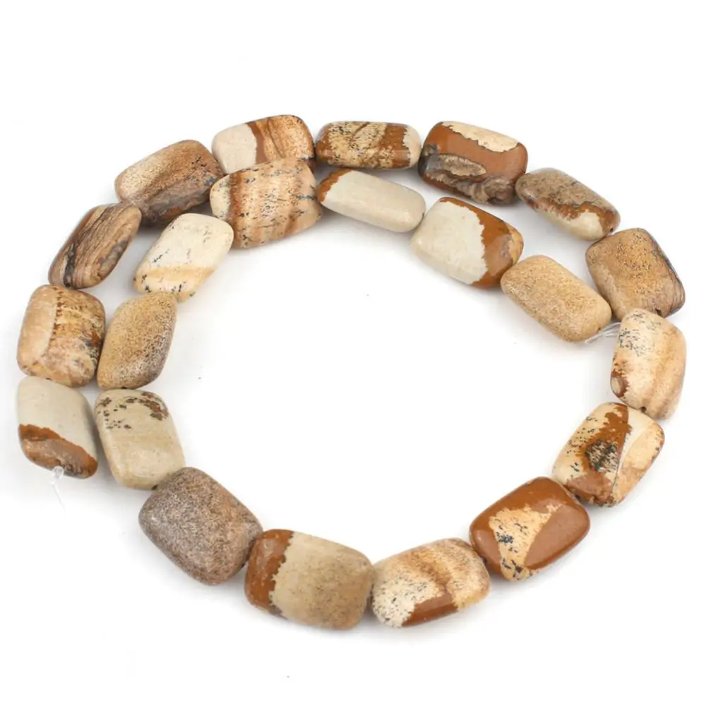 Earth Flower Stone 13*18 мм бусины из натурального камня прямоугольник Агаты желтый кварц с тигриным глазом малахитовые бусины для самостоятельного изготовления ювелирных изделий браслет - Цвет: Earth Flower Stone