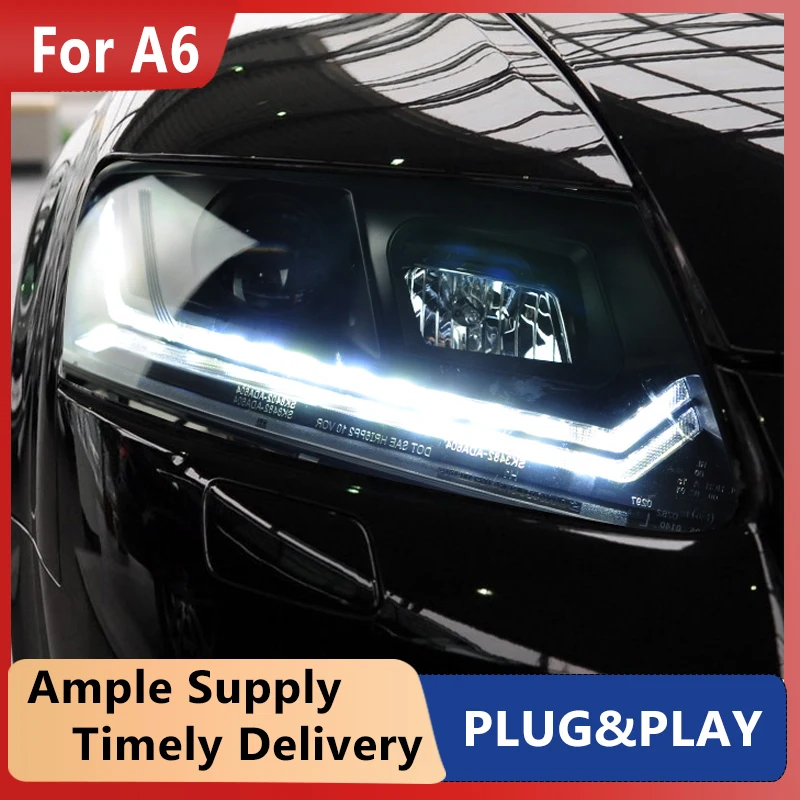 Передняя фара для A6 светодиодный ные фары 2005-2012 DRL сигнал поворота дальнего света