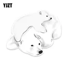 YJZT 12,6 см * 15 см мультфильм белый полярный медведь ПВХ животное наклейка автомобиля C29-0666
