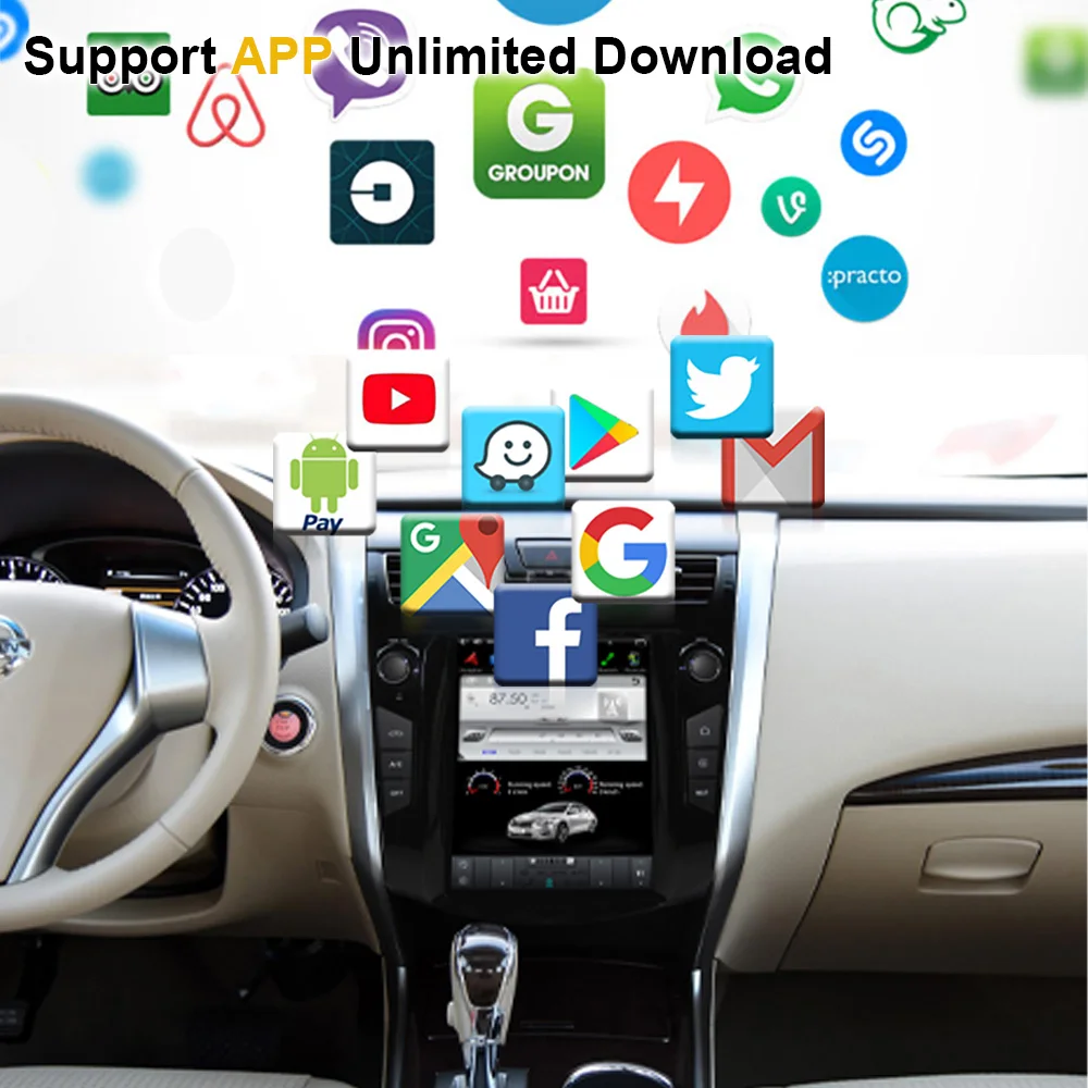 Вертикальный Автомобильный GPS-навигатор в стиле Tesla Android 9 0 для NISSAN TEANA 2013-радио