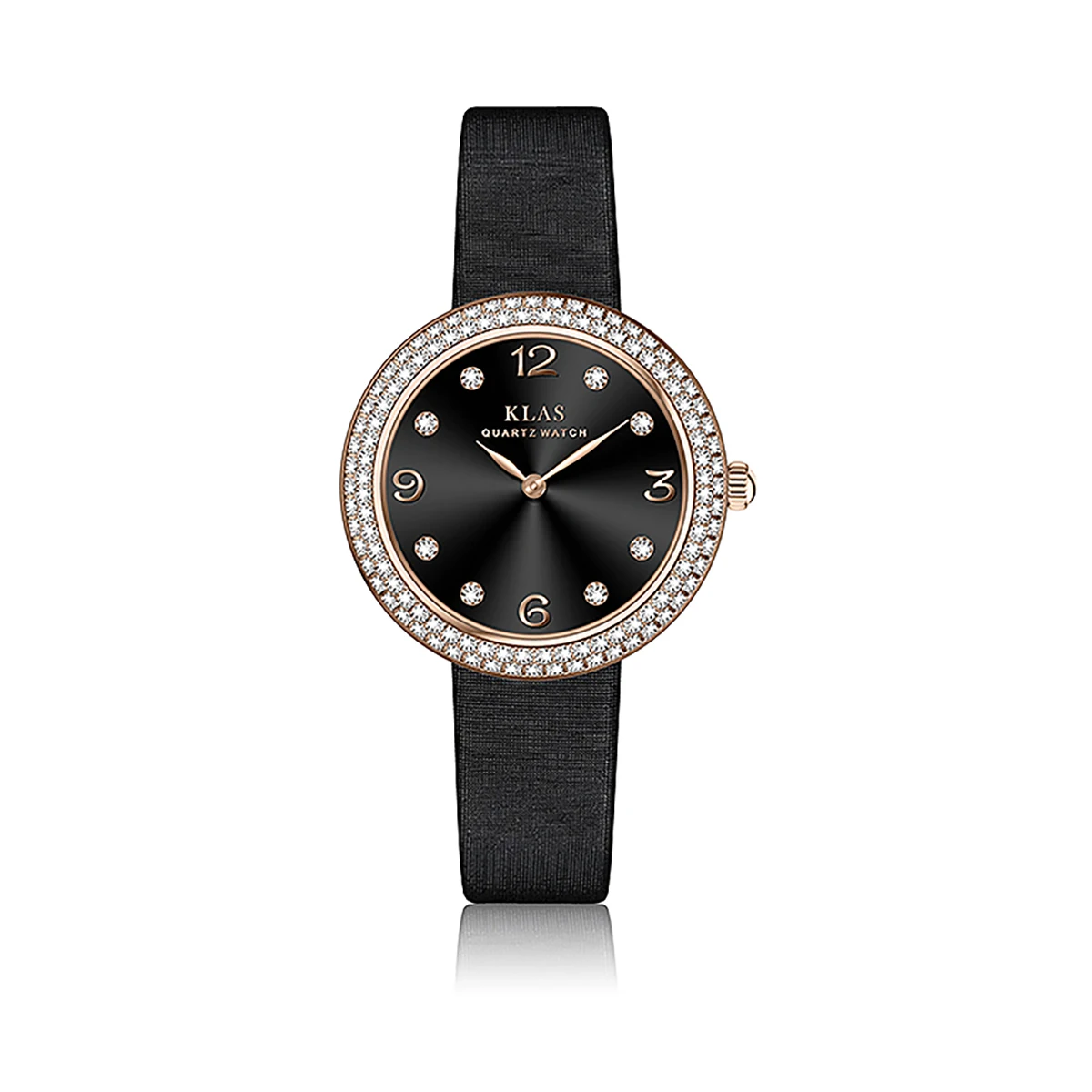 Luxury Fashion Black Dial Case Waterproof Women's Watches Women Watch enthusiasts   KLAS brand