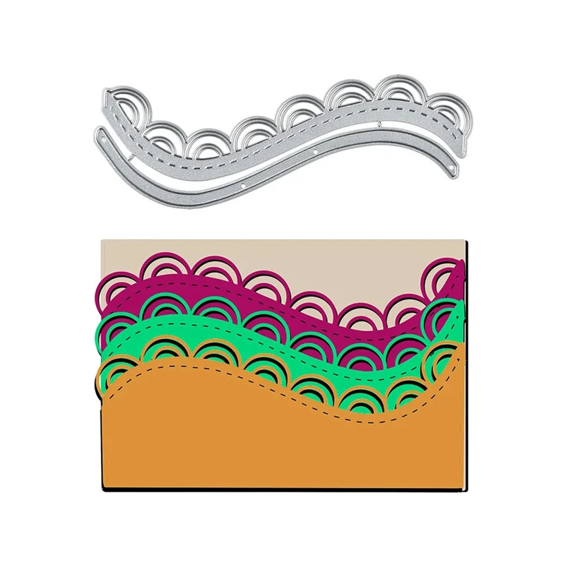 InLoveArts кружева Краевые штампы волна металлический Трафаретный вырубной штамп для