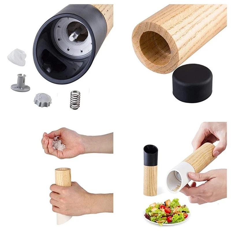 Wooden Salt and Pepper Mill Spice Nuts Mills Handheld Seasoning Grinder Bottle Cooking Home Decoration Kitchen BBQ Tools | Дом и сад