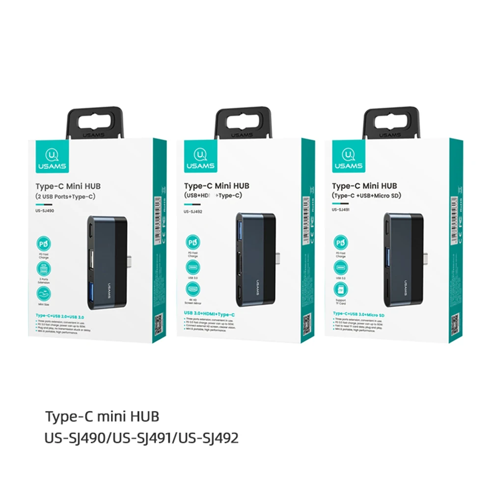 

Type C Hub 60W PD Quick Charging USB C Hub TF Card Reader 4K HDMI-Compatible Splitter Adapter for iPad Pro/Laptop