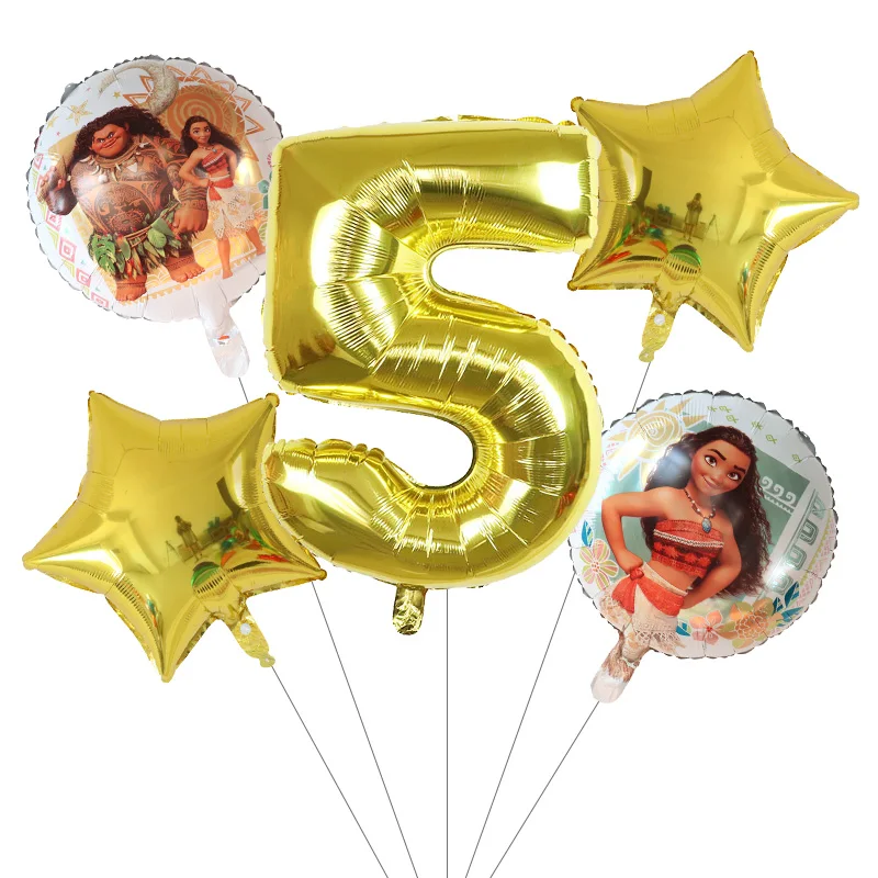 Набор воздушных шаров из фольги океанская принцесса Моана 30 Дюймов 5 шт. | Дом и