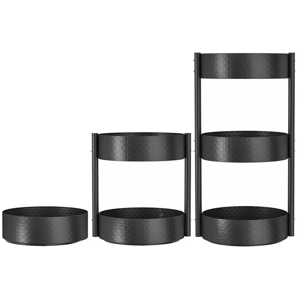 

Carbon Steel Spice Rack Multi Tier Rotating Storage Tray Lazy Susan Turntable for Cupboard Cabinet Bathroom Pantry Kitchen