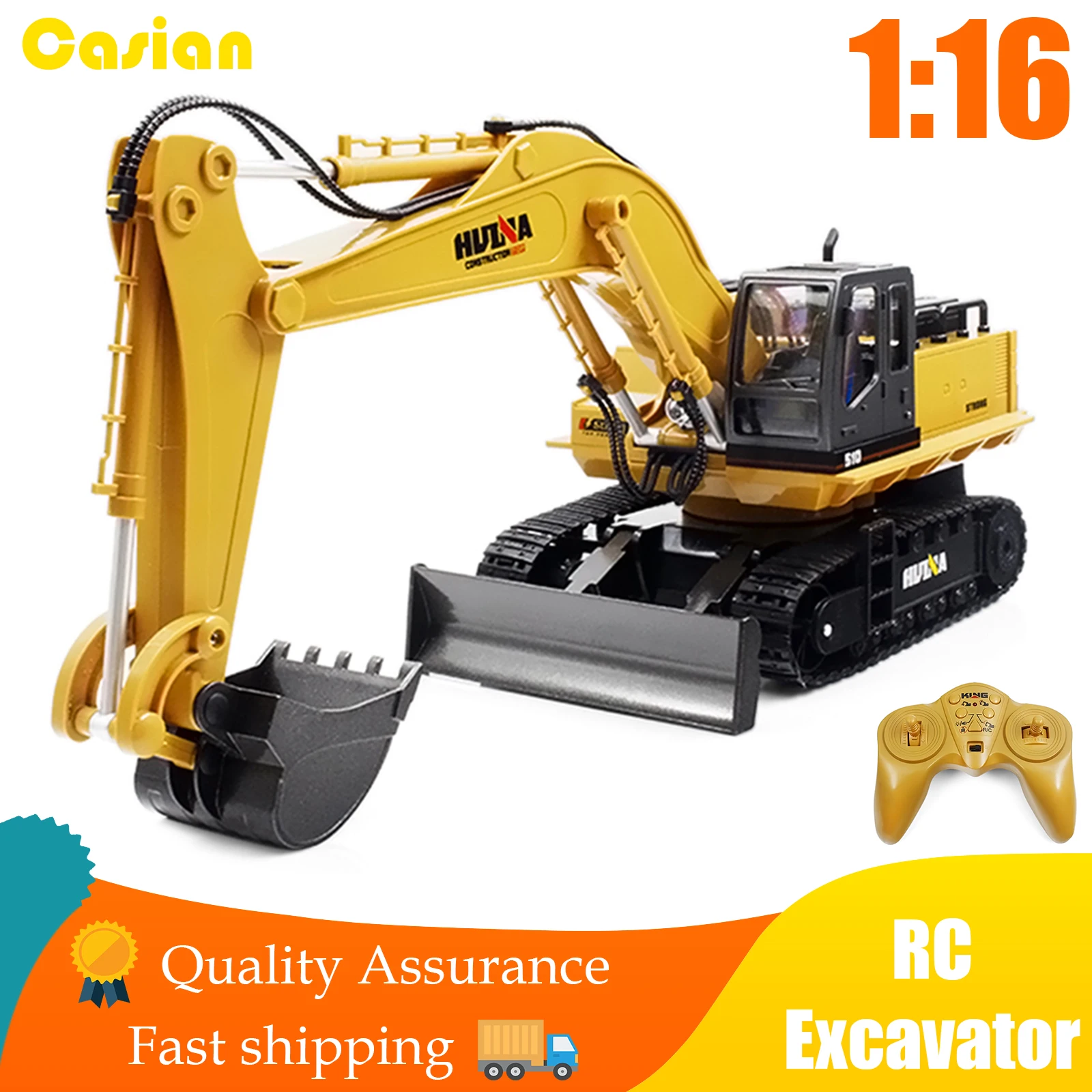 

HUINA 1/16 RC Car RC Excavator 2.4G Radio Controlled Truck Caterpillar Tractor Model Engineering Cars 11 Channel Toys For Boys