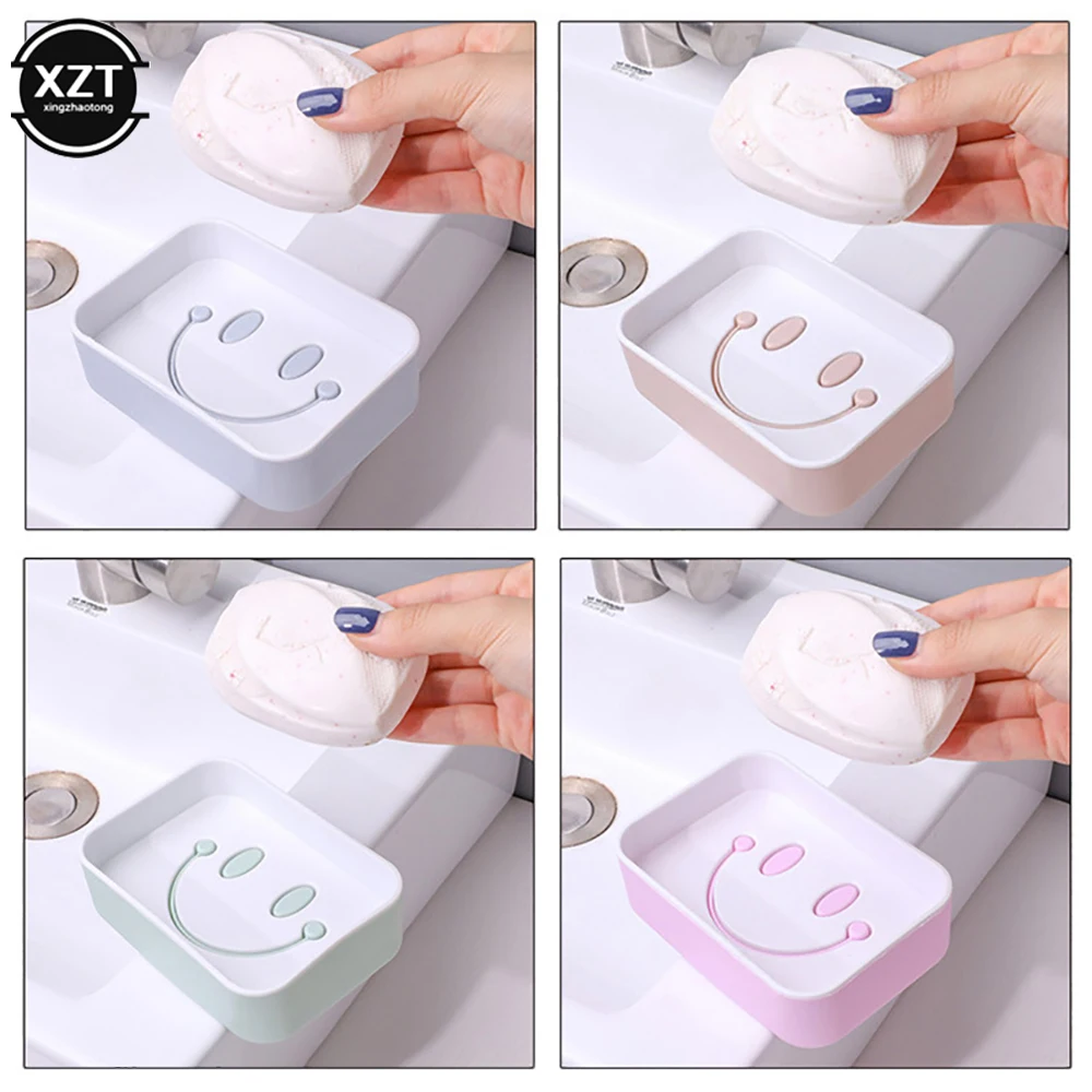 Двухслойная дренаж для мыла Smiley Face Коробка ванной комнаты держатель | Дом и сад