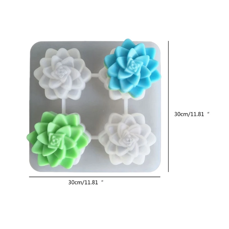 

N58F Succulents Plant Epoxy Resin Mold Handmade DIY Craft Plaster Soap Silicone Mould