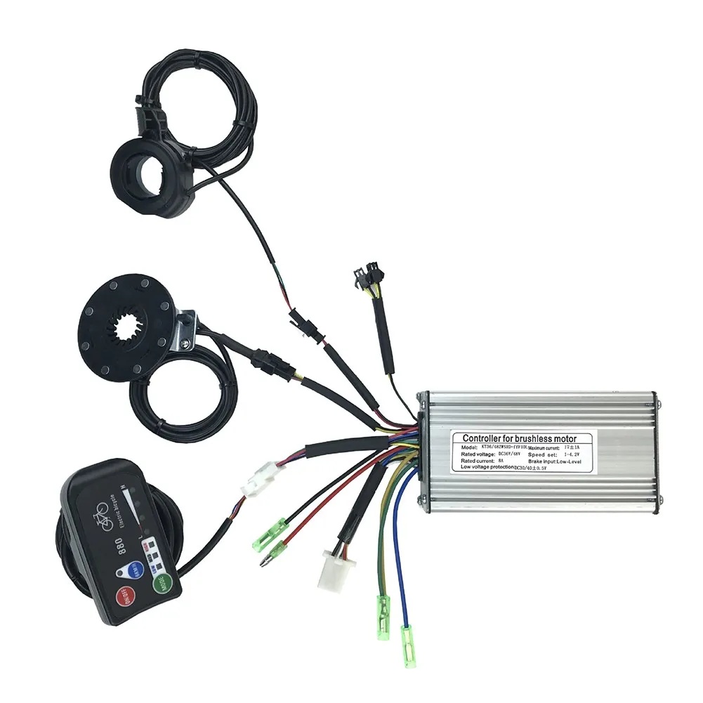 

E-Bike Controller 8 Magnetic PAS Sensor KT LCD880 Display Thumb Throttle Kit 36V 48V Universal 350W Brushless Hub Motor Cycling
