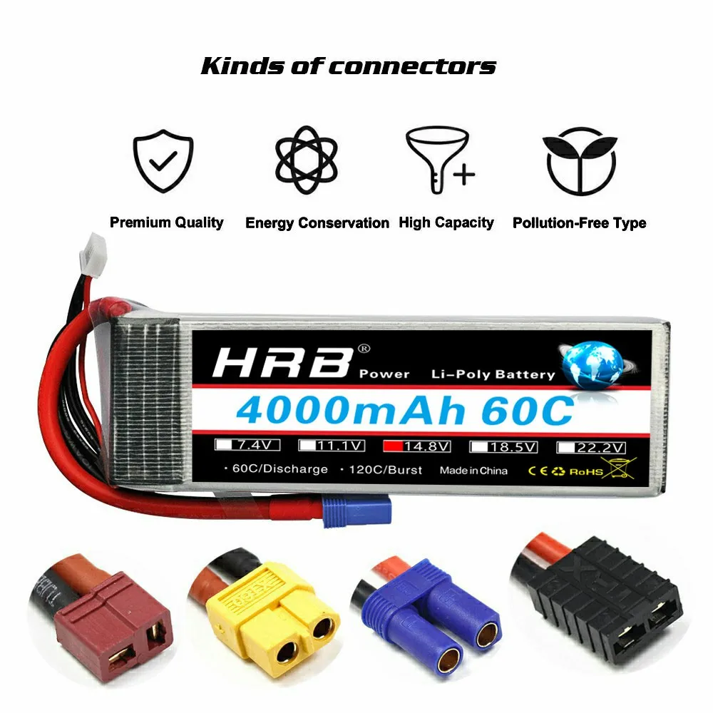 12 пакеты аккумулятор hrb lipo 4s 148 v 4000mah 60c с