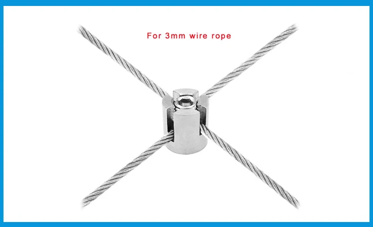

BEST MATEL 90 Degree angles 3mm Marine Grade Stainless Steel 316 Wire Rope Trellis Systems Green Wall Cross Clip Rope Clamp