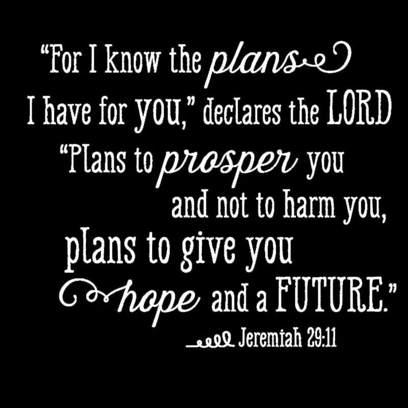 Vinyl Wall Decal for Jeremiah 29:11 2