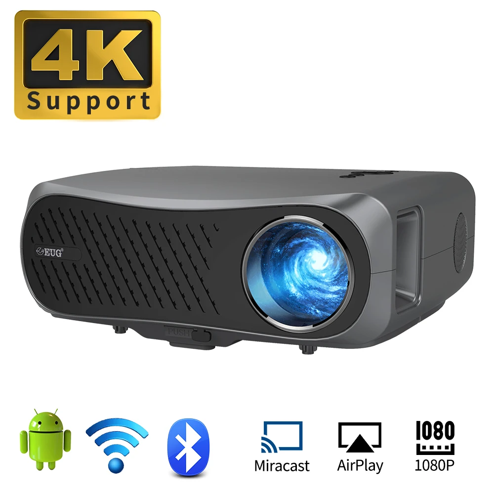 7200 люмен светодиодный проектор Android Bluetooth WIFI Full HD Native 1080P 200 дюймов Большой экран 3D