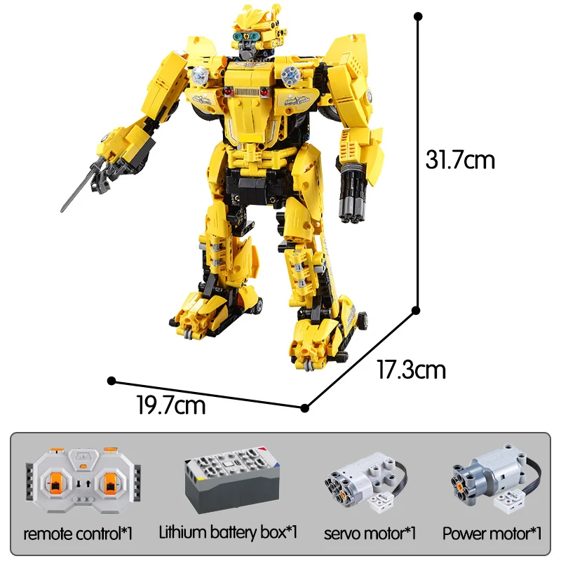 

City Remote Control Deformation Mecha Buildings Blocks High-tech RC Mechanical Robot Beetle Car Bricks Toys For Children
