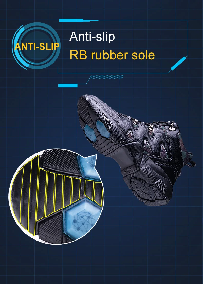 Мужская походная обувь ONEMIX с высоким верхом водонепроницаемая кожаная легкая