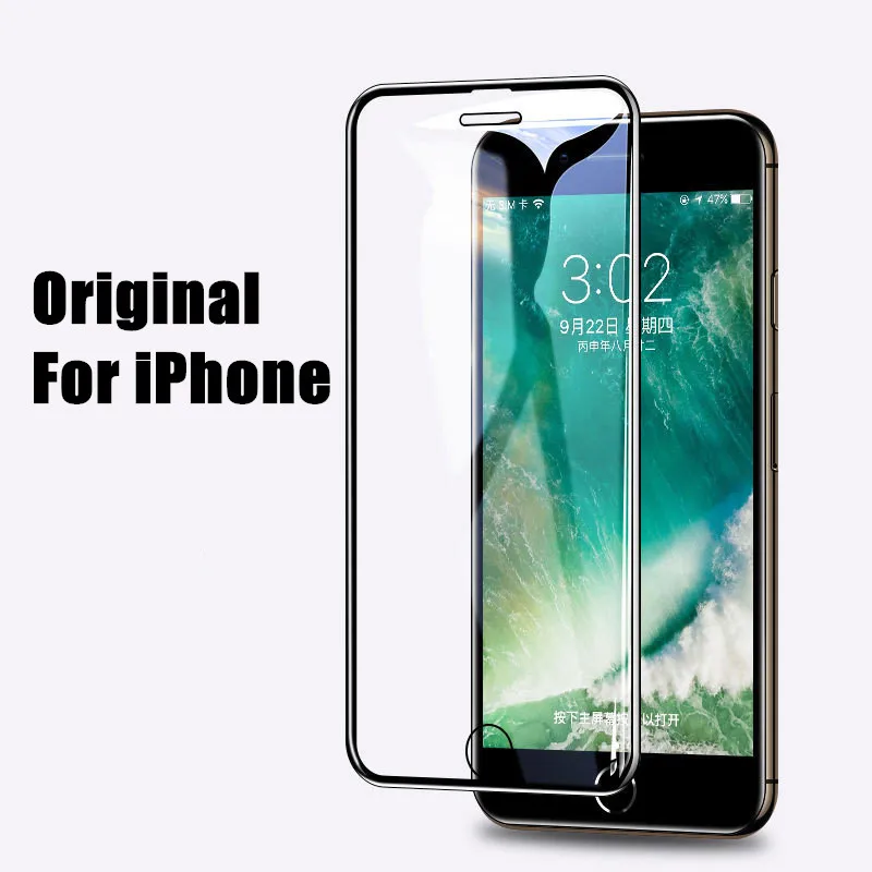 Закаленное стекло для iPhone7 8 7p 8p пленка полный экран Покрытие Фиолетовый