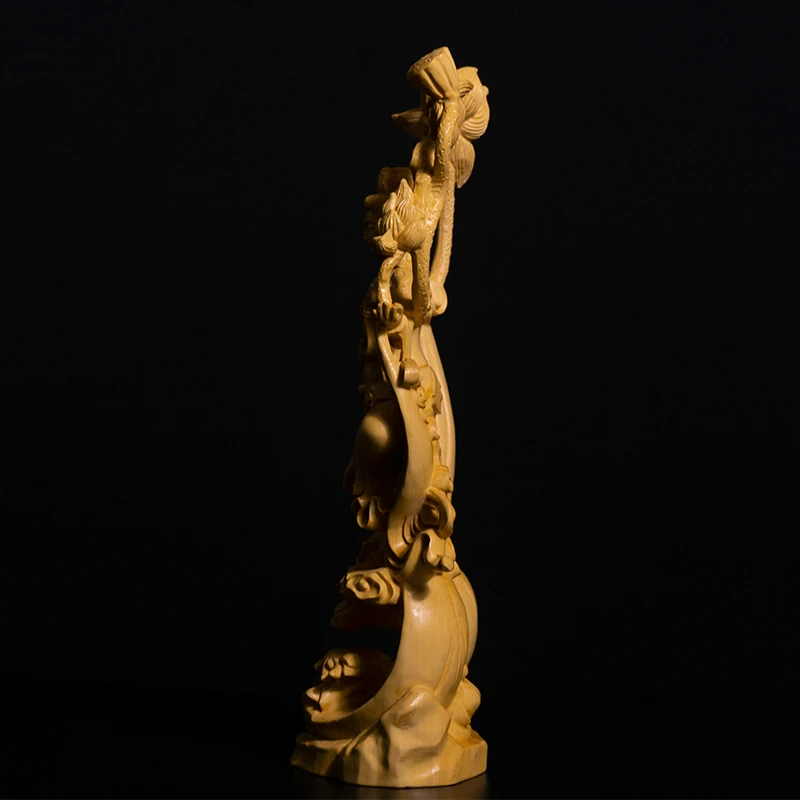 26 см статуя Гуаньинь Бодхисаттва фэн шуй Будда из бокса деревянная поклонение