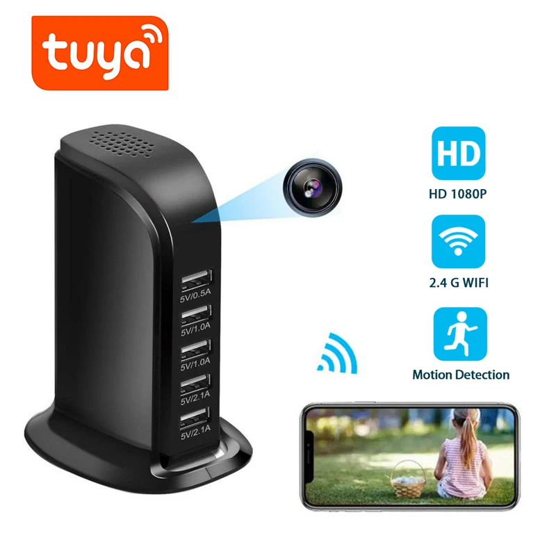 Мини камера Yoothi Tuya с USB портом для зарядки и поддержкой Wi Fi|Компактные