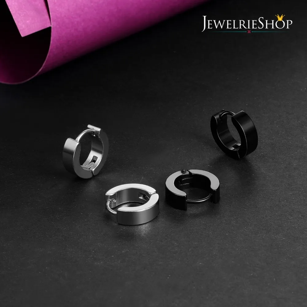 Мужские гипоаллергенные Бамбуковые серьги-кольца из нержавеющей стали |