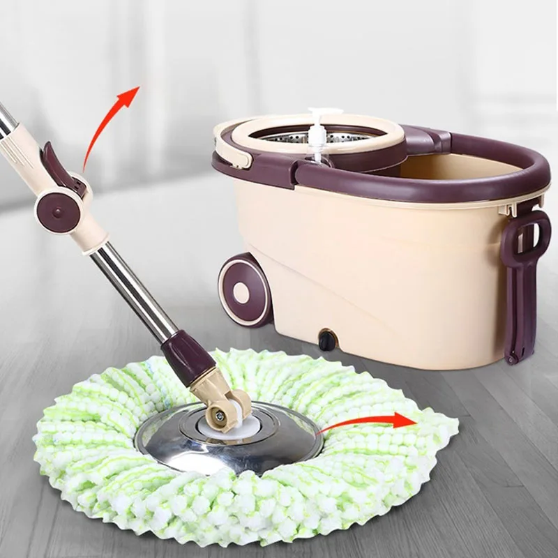 

Mop Heads Mop 360 Degree Rotatable Stainless Steel Basket Bucket Reinforcement Rod Metal Plate Home Cleaning Tools With Wheels