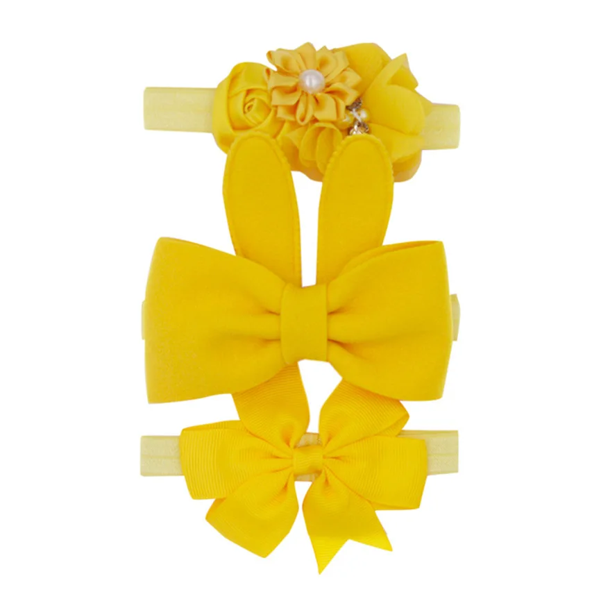 Повязки на голову для маленьких девочек 3 шт. повязка с цветочным рисунком