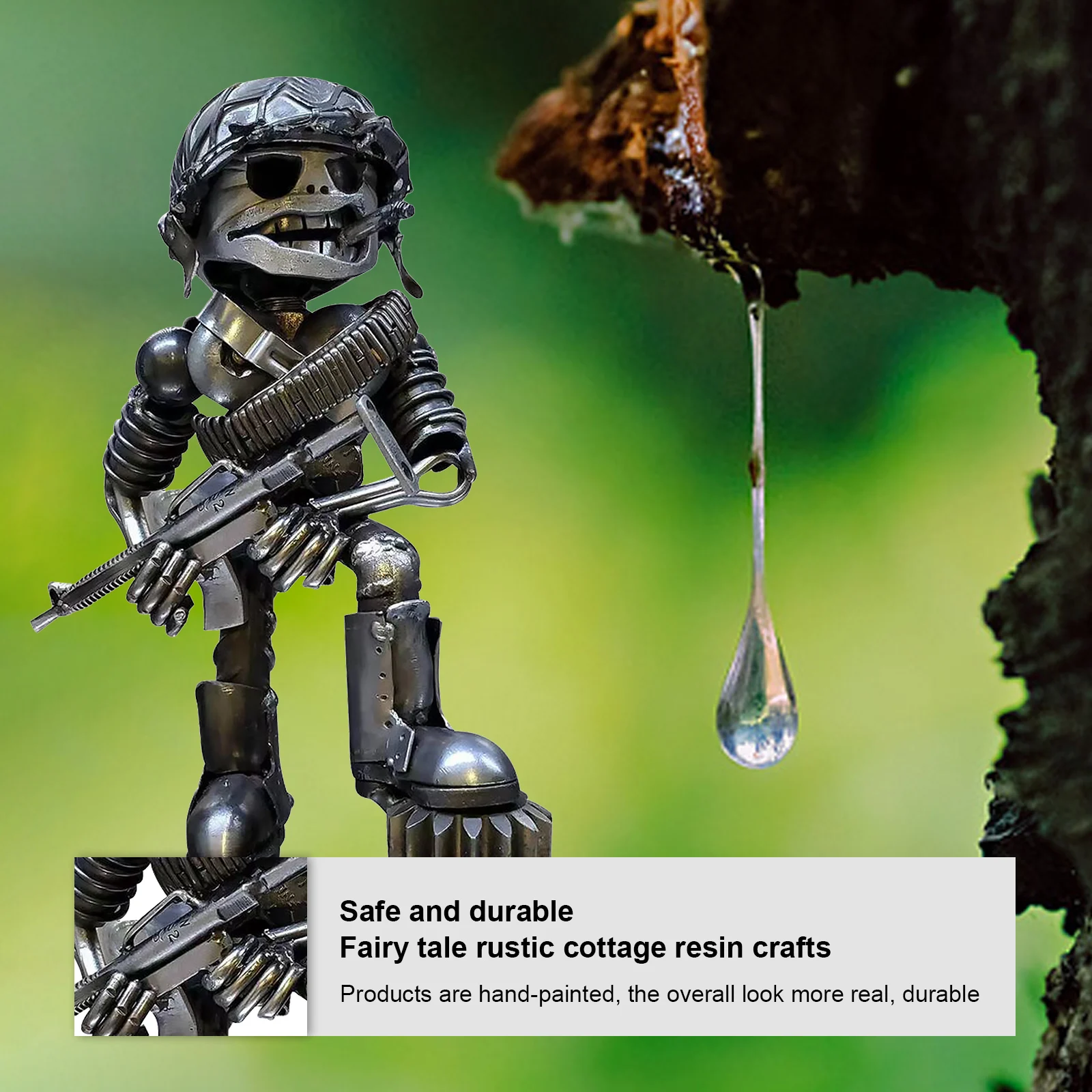 Робот-скульптура из смолы рециркуляция стоячий солдат искусство для дома офиса