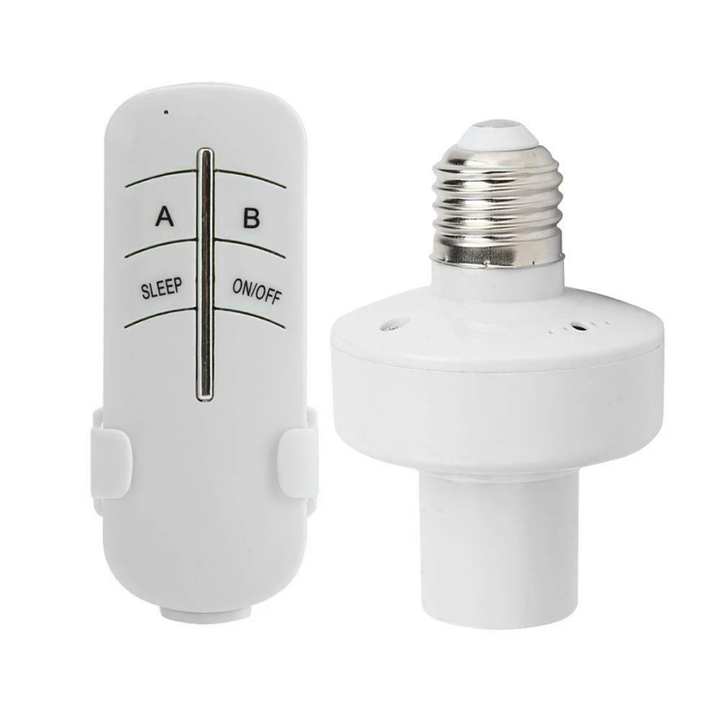 

220V E27 Remote Control Bulb Holder Wireless Light Socket Home Screw Bulb Base Replacement PBT Resin Material Lamp Holder